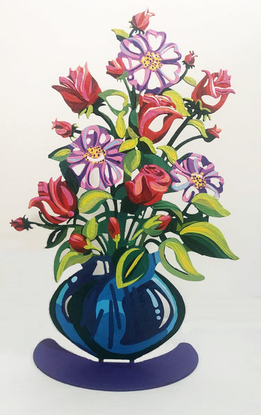 Flowers art, Flowers, Metal Art, Metal Vase, Tulip Flowers, Home Decor, Table Decor, Hand Painted Flowers, Tulips Flower Vase, Flower Vase