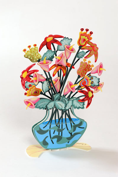 Waves Vase - small metal flower sculpture - joyart gallery - 3